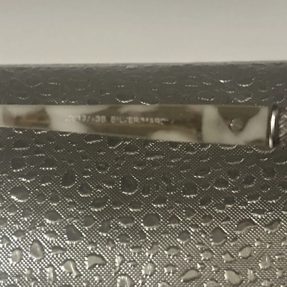 Valerie Spencer Off-White/Translucent Tortoise Shell w/Silver Basketweave Frames